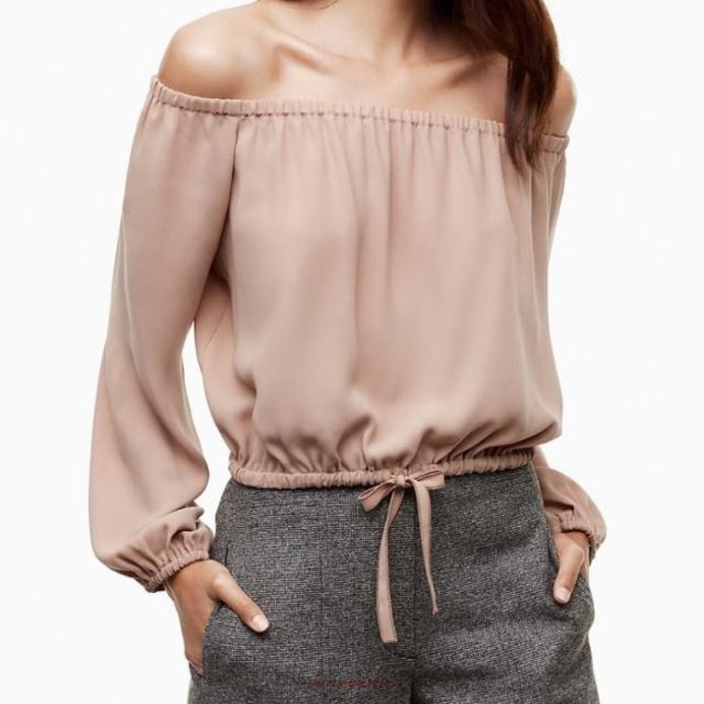 Aritzia Wilfred Eleanora Blouse- Pink- Size M